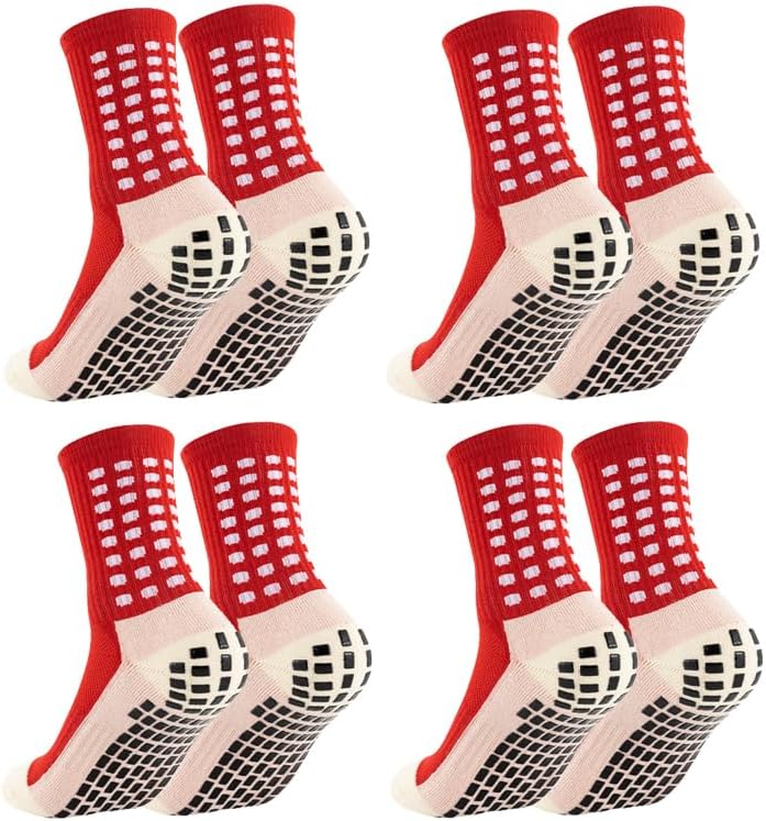 BUKEORE Store 4/6 Pairs Grip Soccer Socks Anti Slip Non Slip Men's Athletic Socks for Football Basketball Sports - Image 1